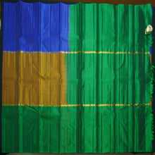 Load image into Gallery viewer, Mustard Mubbagam Kanchipuram Silk Saree with Green and Blue Accents - Vivaaha Silks & Sarees