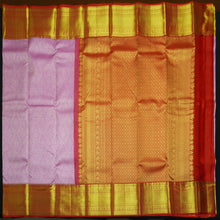 Load image into Gallery viewer, Baby Pink Traditional Kanchipuram Silk Saree with Red Korvai Border - Vivaaha Silks & Sarees
