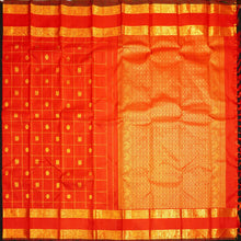 Load image into Gallery viewer, Chili Red Veldhari Kattam with Annam & Rudraksham, Retta Pettu Border