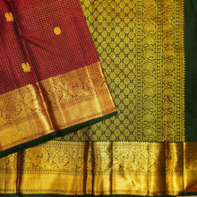 Load image into Gallery viewer, Royal Maroon Vaira Oosi Kattam Kanjivaram Silk Saree