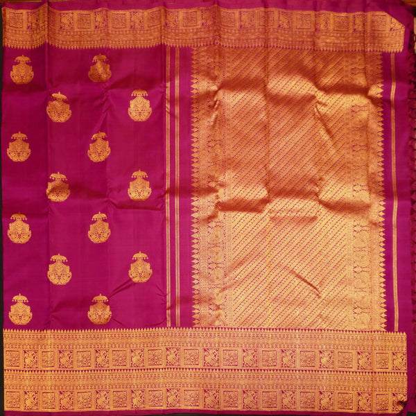 Maroon Pink Turning Border Silk Saree, Fancy Designer Butta