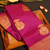 Maroon Pink Turning Border Silk Saree, Fancy Designer Butta