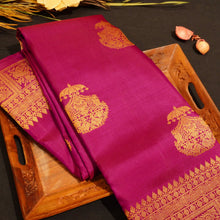Load image into Gallery viewer, Maroon Pink Turning Border Silk Saree, Fancy Designer Butta