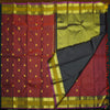 Wine Red Traditional Kanchipuram Handloom Silk Saree with Double Zari Border - Vivaaha Silks & Sarees
