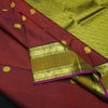 Wine Red Traditional Kanchipuram Handloom Silk Saree with Double Zari Border - Vivaaha Silks & Sarees
