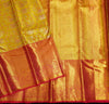 premiumwedding tissue kanchipuram silk saree in Lemon Yellow with Meena Work