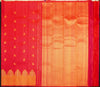 Red Turning Border Kanchipuram Silk Saree, Gold and Silver Zari Meena work border, body elephant motif