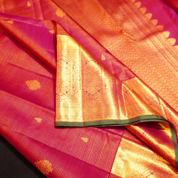 Magenta Pink Vaira Oosi Kanchipuram Wedding Silk Saree