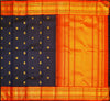premium Korvai kanchipuram silk saree in Navy Blue