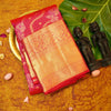 premium traditional kanchipuram silk saree in Rani Pink with muthu kattam borders