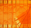 premium traditional wedding kanchipuram silk saree inRust orange with floral checks