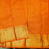 premium traditional wedding kanchipuram silk saree inRust orange with floral checks