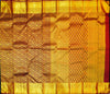 Close view of premium bridal kanchipuram silk saree in coffee brown colour with floral vine design