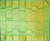 Close view of premium bridal kanchipuram silk saree in pastel green colour with geomentric floral design