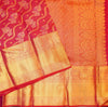 premium traditional kanchipuram silk saree in Rani Pink with muthu kattam borders