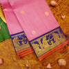 Premeium Traditional kanchipuram silk saree in Baby Pink colour with royal blue korvai border