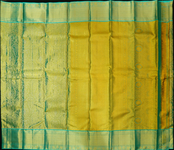 Premeium Tissuekanchipuram silk saree in Pastel Sky Blue Mixed With Gold Colour