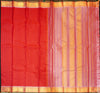 Premeium Traditional kanchipuram silk saree in Tomato red with contrast border