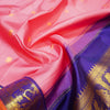 Premeium Traditional kanchipuram silk saree in Baby Pink colour with royal blue korvai border