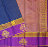Premeium Traditional kanchipuram silk saree in Navy Blue with contrast double border