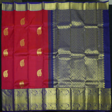 Load image into Gallery viewer, Kanchipuram Silk Saree in Red with Contrast Korvai Border in Gold Zari - Vivaaha Silks & Sarees