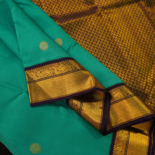 Load image into Gallery viewer, Navy Blue Ananda Korvai Kanchipuram Silk Saree with Butta & Rich Pallu - Vivaaha Silks & Sarees