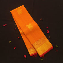 Load image into Gallery viewer, Mustard Yellow Samudrika Saree with Gold Zari Butta - Vivaaha Silks & Sarees