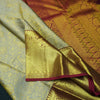 Gray Kanchipuram Silk Saree with Zari Brocade Paisley & Maroon Pallu - Vivaaha Silks & Sarees