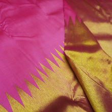 Load image into Gallery viewer, Pink Rising Border Kanchipuram Silk Saree with Gold Zari - Vivaaha Silks & Sarees