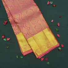Load image into Gallery viewer, Traditional Peach Pink Kanchipuram Silk Saree with Zari Brocade Meena Work - Vivaaha Silks & Sarees