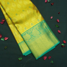 Load image into Gallery viewer, Traditional Lemon Yellow Tissue Kanchipuram Silk Saree with Zari Brocade - Vivaaha Silks & Sarees