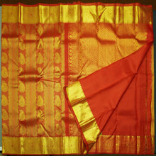 Load image into Gallery viewer, Chili Red Kanchipuram Silk Saree with Zari Brocade & Meena Work - Vivaaha Silks & Sarees