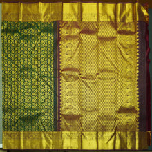 Load image into Gallery viewer, Traditional Dark Green Kanchipuram Silk Saree with Zari Brocade - Vivaaha Silks & Sarees