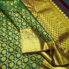 Load image into Gallery viewer, Traditional Dark Green Kanchipuram Silk Saree with Zari Brocade - Vivaaha Silks & Sarees