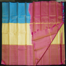 Load image into Gallery viewer, Half White Muppagam Kanchipuram Silk Sari - Vivaaha Silks & Sarees