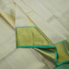 Premium Half White with Anandha Border Kanchipuram Silk Vaira Oosi Dhoti - Vivaaha Silks & Sarees