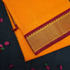 Radiant Golden Yellow 9 Yards Kanchipuram Silk Saree with Red Selvedge Border - Vivaaha Silks & Sarees