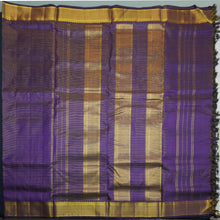 Load image into Gallery viewer, Navy blue 9-Yard Kanchipuram Silk Saree with Elegant Getti Border - Vivaaha Silks & Sarees