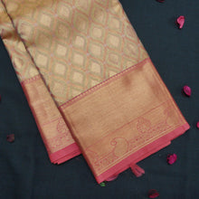 Load image into Gallery viewer, Exclusive Peach Bridal Kanchipuram Silk Saree with Gold Zari Tissue - Vivaaha Silks & Sarees