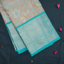 Load image into Gallery viewer, Exclusive Pastel Peach Bridal Kanchipuram Silk Saree with Silver Zari and Meena Work - Vivaaha Silks & Sarees