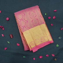 Load image into Gallery viewer, Peach Pink Bridal Kanchipuram Silk Saree with Bavanji Mango Border - Vivaaha Silks & Sarees