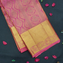 Load image into Gallery viewer, Peach Pink Bridal Kanchipuram Silk Saree with Bavanji Mango Border - Vivaaha Silks & Sarees