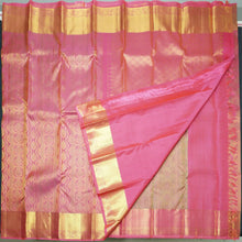 Load image into Gallery viewer, Peach Pink Bridal Kanchipuram Silk Saree with Bavanji Mango Border - Vivaaha Silks & Sarees