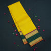 Bright Yellow Kanchipuram Silk Saree with Dual-Color Korvai Border - Vivaaha Silks & Sarees