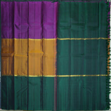 Load image into Gallery viewer, Mustard Yellow with Violet & Dark Green Kanchipuram Handloom Silk Saree - Vivaaha Silks & Sarees