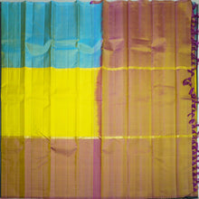 Load image into Gallery viewer, Lemon Yellow, Anandha & Brick Red Mubbagam Kanchipuram Silk Saree - Vivaaha Silks & Sarees