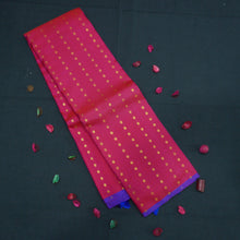 Load image into Gallery viewer, Hot Pink Borderless Kanchipuram Silk Saree with Gold Zari Kamalam Design - Vivaaha Silks & Sarees