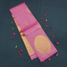 Load image into Gallery viewer, Pink Borderless Kanchipuram Silk Saree with Floral & Paisley Motifs - Vivaaha Silks & Sarees