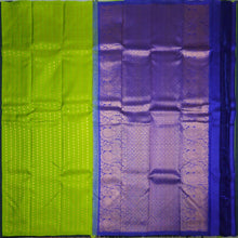 Load image into Gallery viewer, Lime Green Kanchipuram Silk Saree with Gold Zari Coin Design - Vivaaha Silks & Sarees