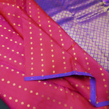Load image into Gallery viewer, Hot Pink Borderless Kanchipuram Silk Saree with Gold Zari Kamalam Design - Vivaaha Silks & Sarees
